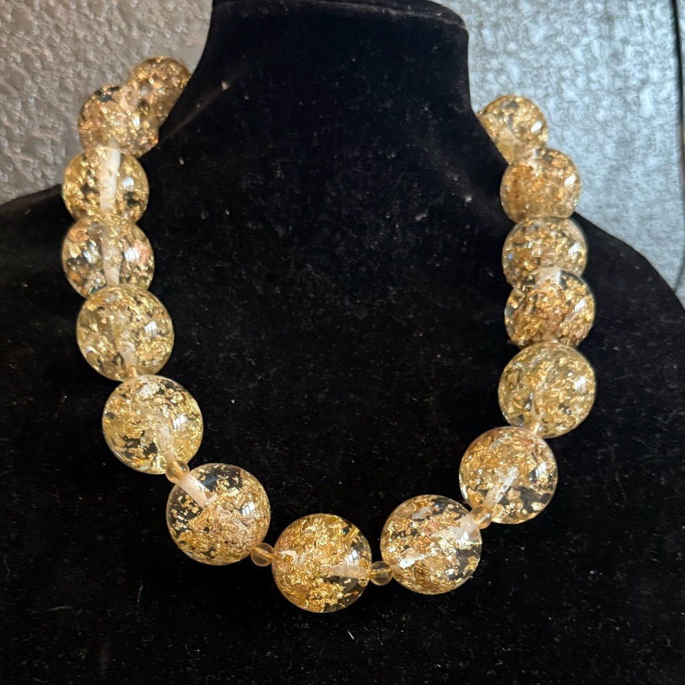 Sassy Jones Gold Glitter Necklace (med length)